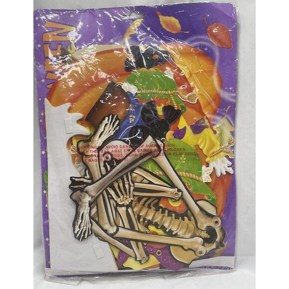 Vintage Amscam 8 Eight Halloween DieCut Ephemera Paper Fall Decor Witch Skeleton - Picture 9 of 12